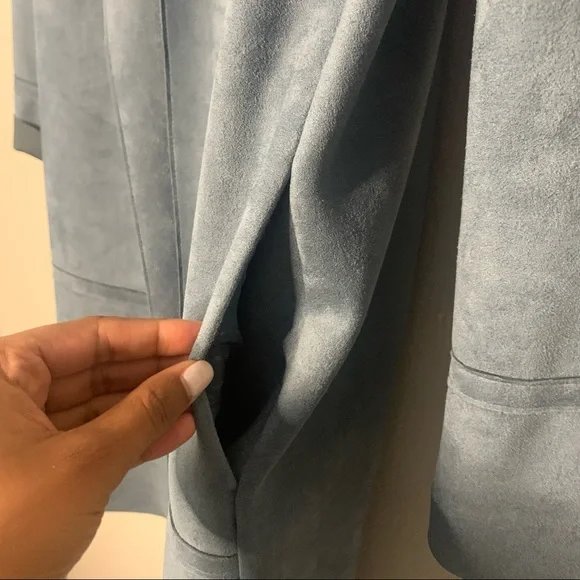 Zara blue suede coat - Picture 5 of 6